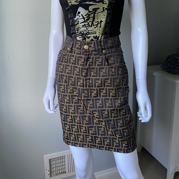 Fendi Dresses & Skirts - SOLD🤠Vintage Fendi Zucca high waist skirt